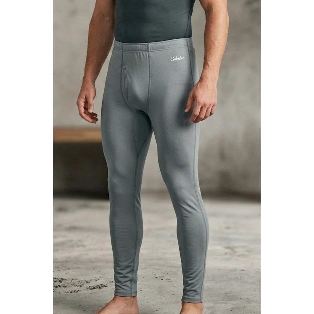 Cabela's Long Base Layer Thermal Pants Men's Large Tall Gray Outdoor Lightweight